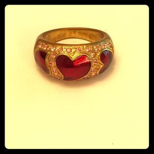 Crystal Heart/love cocktail ring size 8